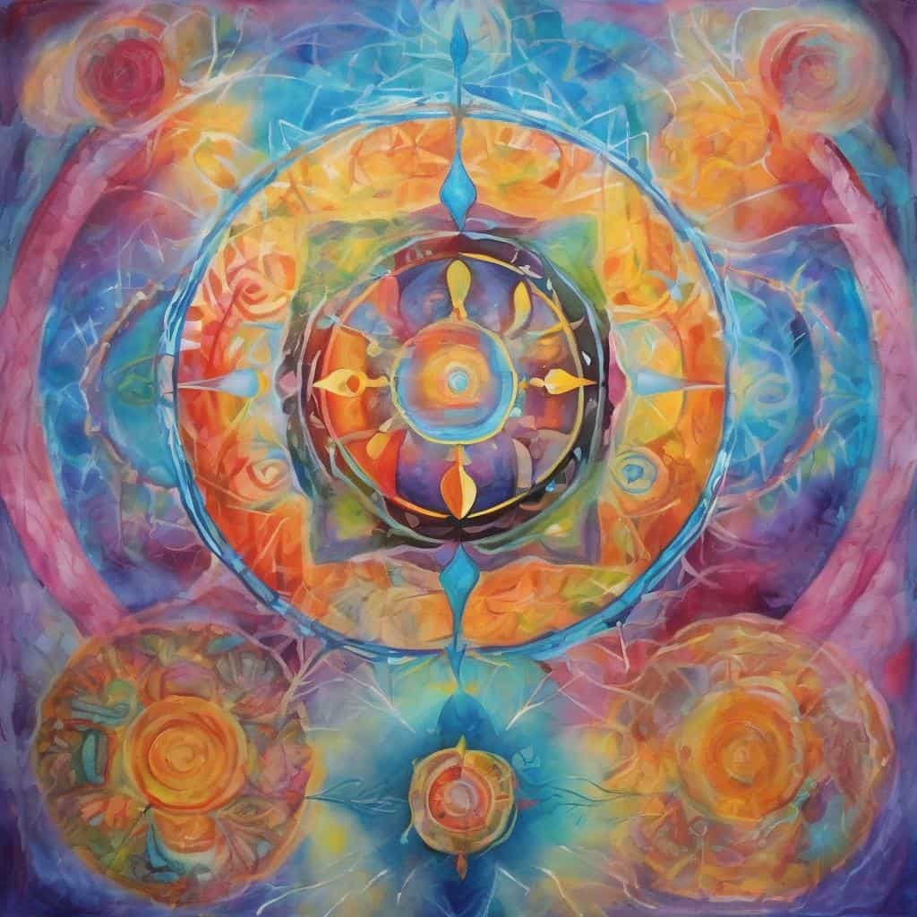 Ζωγραφιά με πολύχρωμο κύκλο και το μήνυμα "Η ελπίδα δεν τελειώνει ποτέ". Καλλιτεχνική έκφραση, θετική ενέργεια, αισιοδοξία και ελπίδα.